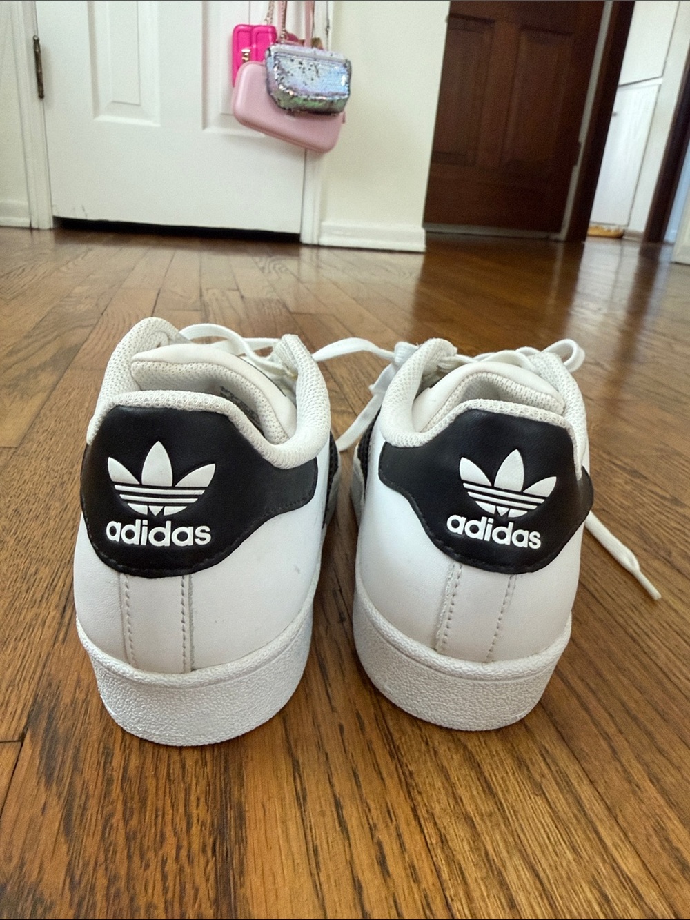 adidas White and Black Superstar Sneakers - Picture 4 of 5